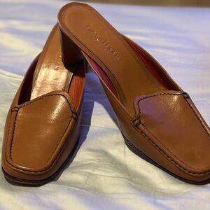 Cole Haan Brown Leather Mules Timeless Design